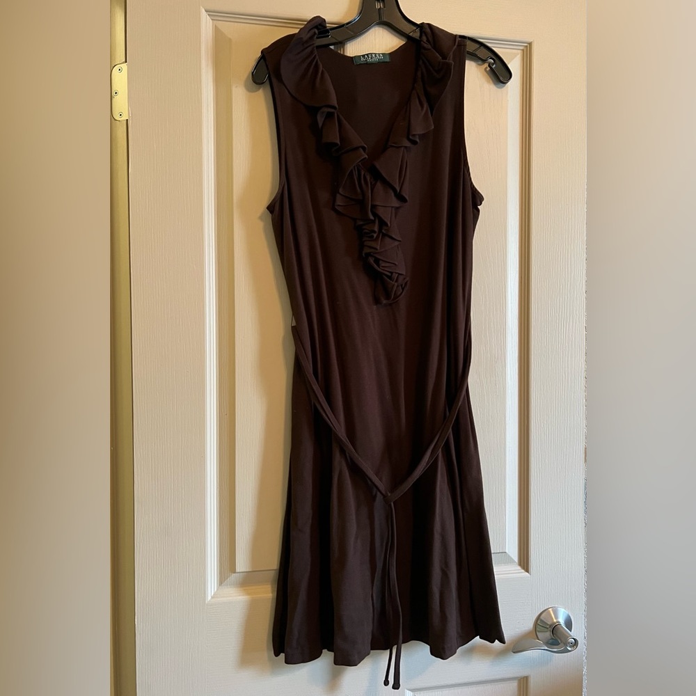 Ralph Lauren, brown, Large petite, worn once. Like new!